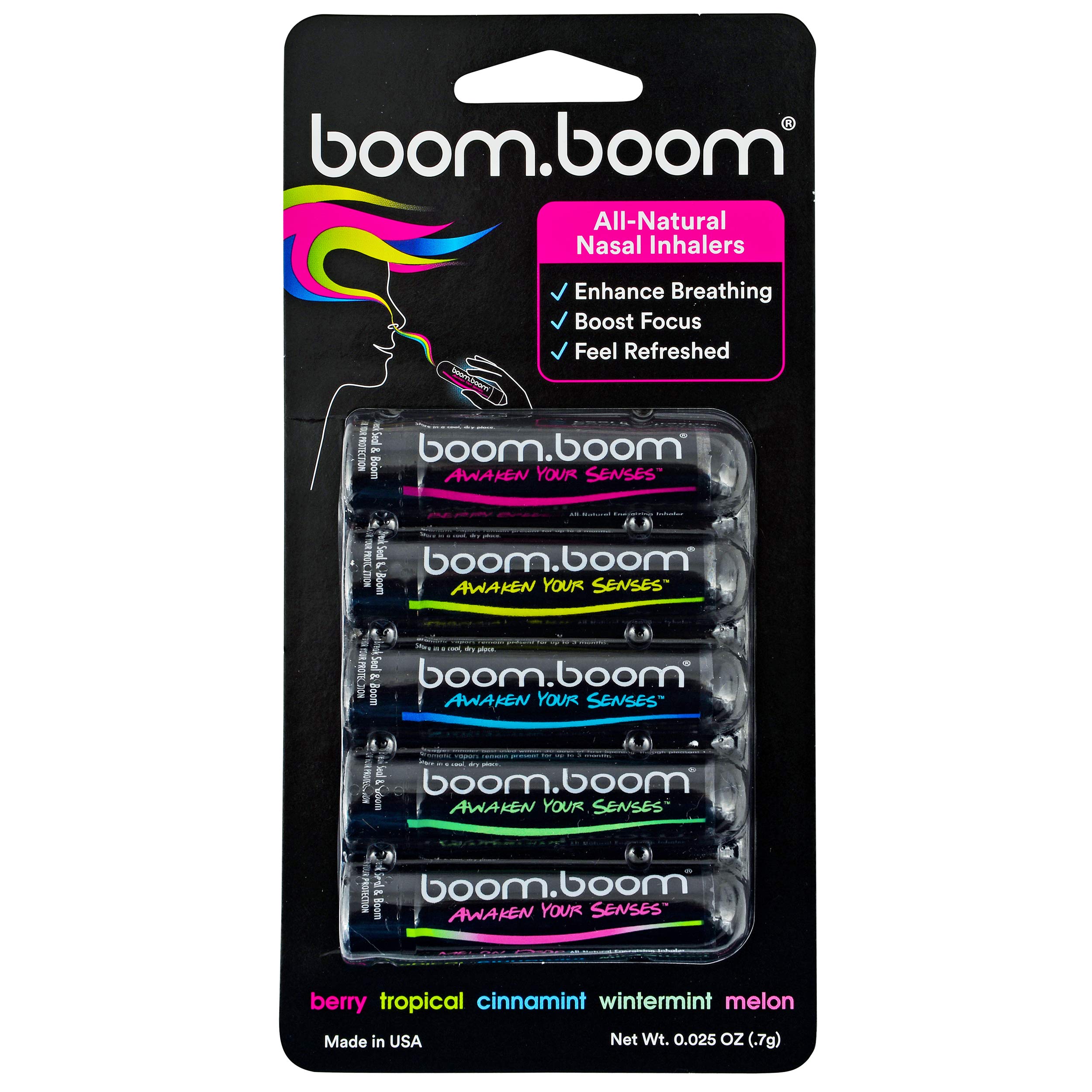 thumbnail image 2 of Breathe Easier Instantly: Boomboom Nasal Stick 4-Pack (Mint, Lavender & More) 2 of 4
