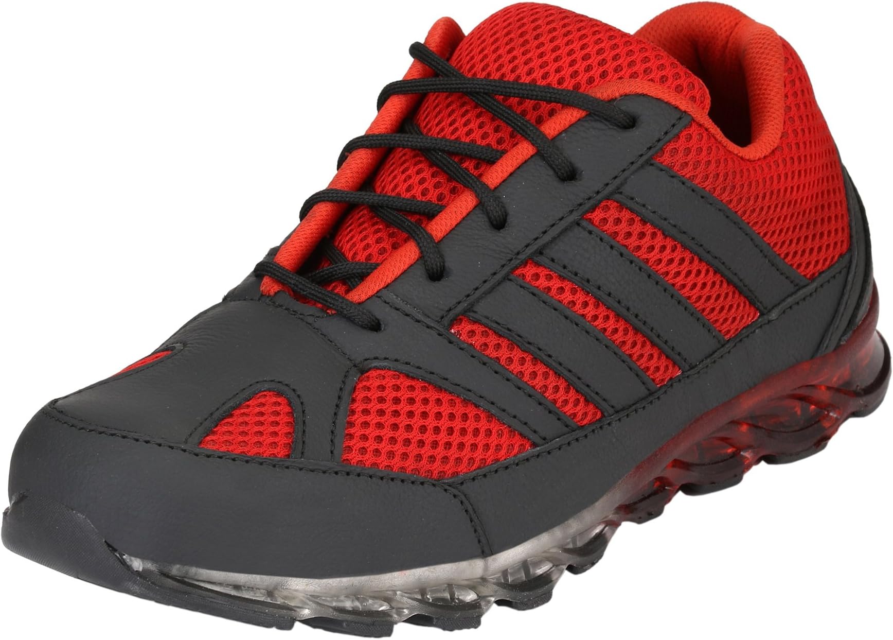 Eego ItalyGenuine Leather Light Weight Men's Steel Toe Safety Shoes with Anti Skid Sole Red