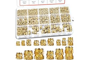 400 Pcs Zruosiniy Premium Brass Threaded Inserts Kit, M2 M2.5 M3 M4 M5 M6 Female Metric Knurled Insert Nuts, Heat Set Inserts for Plastic & 3D Printing Components