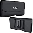 DeBin Case for iPhone 16 16Pro 15 15Pro 14 14 Pro 13 Pro 12 Pro 11 Xs X 10 XR, Nylon Cell Phone Belt Holder Holster with Belt Clip, Carrying Pouch Cover (Fits Phone with Protective Case on)