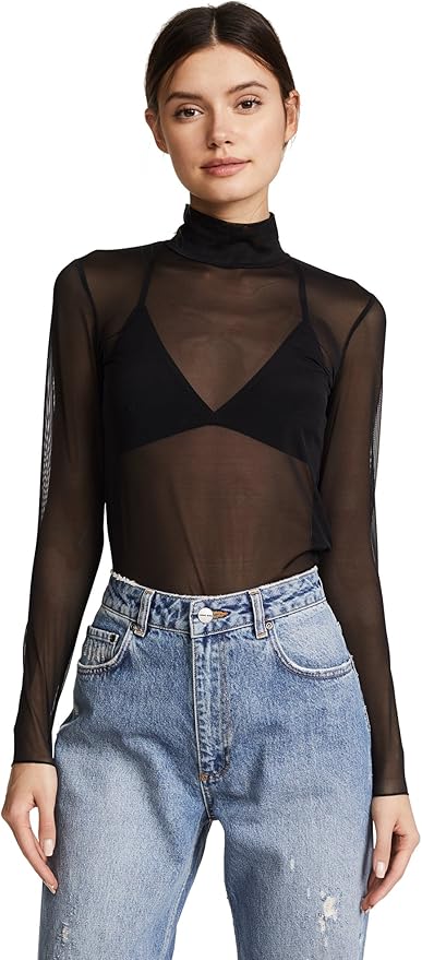 sheer mesh turtleneck