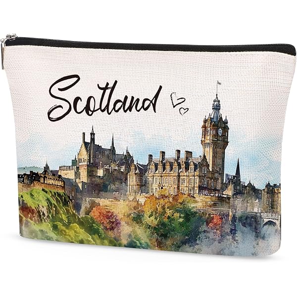 Edinburgh-Reise Kosmetiktasche – Segeltuch Mit Reißverschluss, 24x16,5 Cm, 3D-Druck, Reise-Organizer