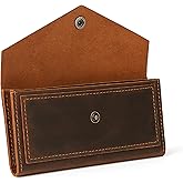 TheAntiq Brown Leather Cash Envelopes for Money - Small Money Pouch With Mobile Holder, Handmade Leather Wallets Currency Holder - Money Organizer for Cash Money Bag for Travel Wallets for Women