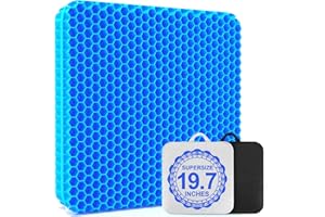 XSIUYU 19.7＂ Gel Seat Cushion, Super Large & Thick Office Chair Cushion for Long Sitting - Back Hip Tailbone Pain Relief Cushion, Egg Seat Cushion Desk Chair Pads for Cars Wheelchair - Fits up to 350 lbs