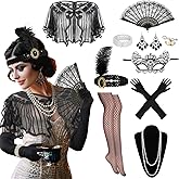 XLSXEXCL 10 Pcs 1920s Flapper Accessories Set for Women, Roaring 20s Accessories Flapper Costume for Women