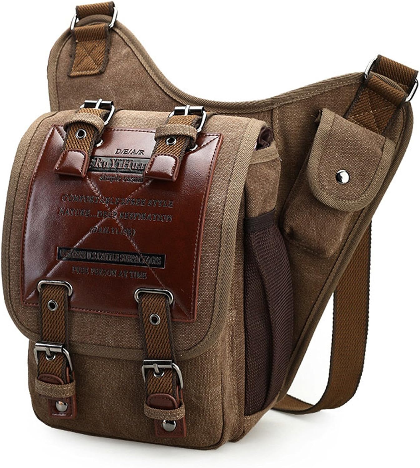 1pc Sac À Bandoulière Rétro En Toile Pour Homme, Sac À Bandoulière de Loisirs Pour Les Déplacements