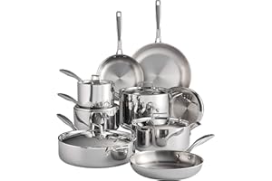 Tramontina Cookware Set Tri-Ply Clad Stainless Steel 14-Piece 80116/045DS