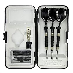 Sure Grip Viper Black Soft Tip Darts with Dart Case