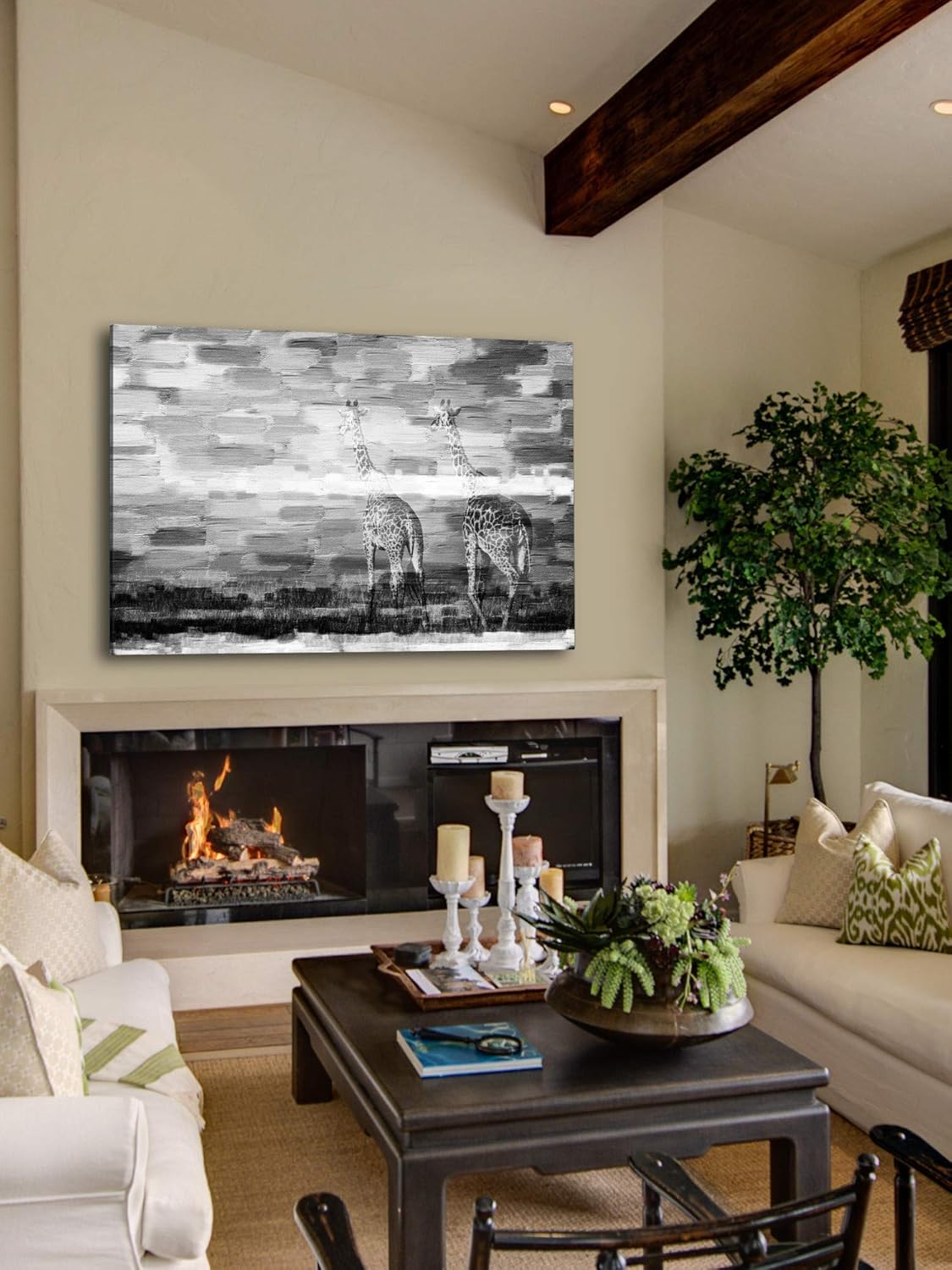 Amazon Com Wayfair Parvez Taj Jirafas Impresion Sobre Lona Arte