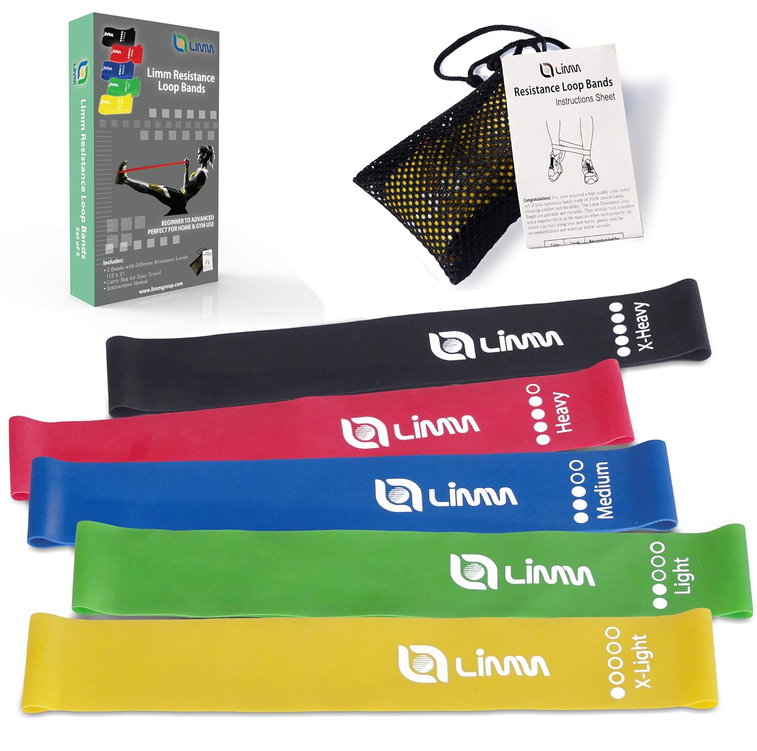Amazon.com : Limm Resistance Bands Exercise Loops - 12-inch Workout  Flexbands for Physical Therapy, Rehab, Stretching, Home Fitness and More -  Includes ...