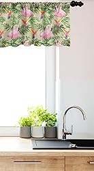 Ambesonne Botanical Window Valance, Hummingbird