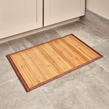 Idesign Tappeto Bagno Tappeto Antiscivolo Bagno O Cucina Impermeabile Tappetino Bagno In Legno Di Bambù Ideale Anche Per Il Corridoio E La Cucina