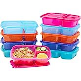 Bentgo Easyboxes - Original Stackable Lunch Boxes - Reusable 3-Compartment Food Containers for Kids and Adults - Bento Lunch 
