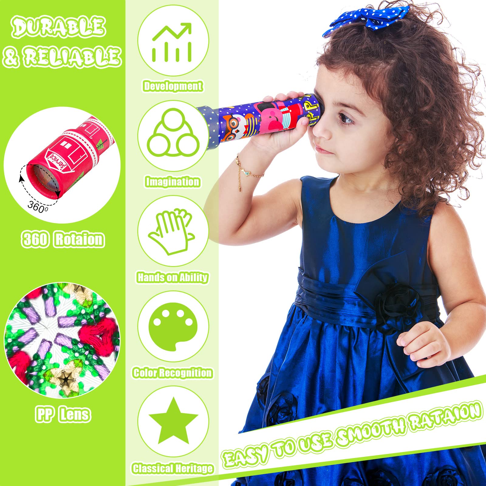 CHENGU Classic Kaleidoscope Return Gifts for Kids Birthday, Educational Toy for Classroom School Return Gifts, Party Favor, Gift Bag Filler, Carnival Prize and Stocking Fillers(Double Style)