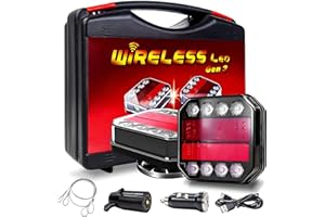 GEN-3 Wireless Trailer Lights Magnetic Kit, 100ft Bluetooth Wireless Tail Lights, USB-C Quick-Charge Car LED Trailer Lights, 