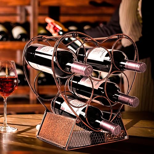 VIREESR Heart Shape Tabletop Wine Rack Bottle Freestanding - Main Image