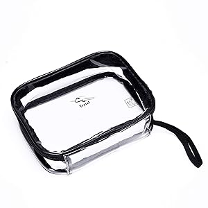 Airline 3-1-1 Kit Clear Toiletry Bag TSA Approved Transparent Carry on Travel Size Bag Cosmetic Pouch with Great Stitching