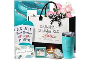 MAYICIVO Best Grandma Gifts, Mothers Day Gifts for Grandma from Granddaughter Grandchildren Grandkids, Unique Grandma Birthday Gifts Nana Gifts Basket for Gigi Grandmother, New Grandma Gifts w/Canvas Tote Bag