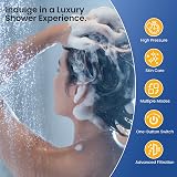 YEAUPE Shower Head with Filter Chrome 6 Modes High Pressure view 6