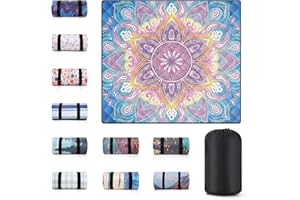 memKiya 60x80 Waterproof Picnic Blankets Outdoor Oversized Sand Free Beach Blanket Portable Couples Yoga Meditation Mat Lawn Patio Concert Necessities Summer Vacation Garden Camping Essentials Gifts