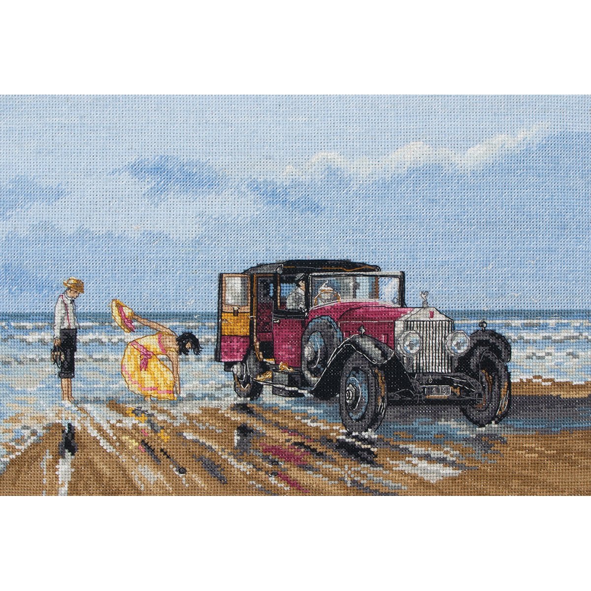 Anchor Cross Stitch Kit: Vintage Rolls On The Beach