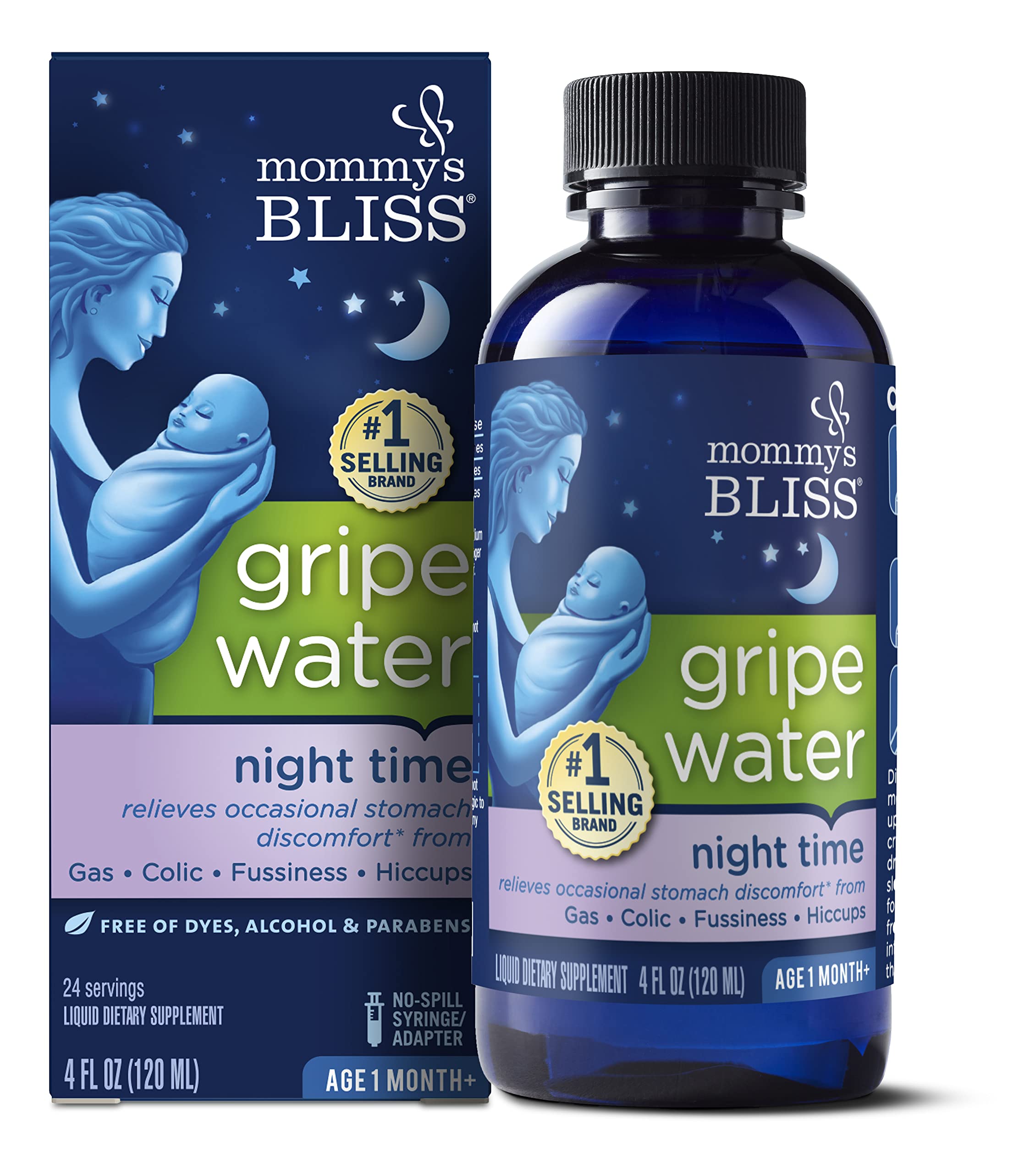 Mommy's Bliss Gripe Water Night Time, Infant Gas & Colic Relief, Gentle