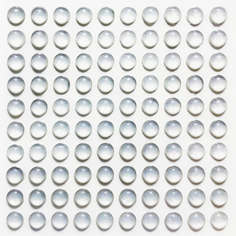 LLRY 100 Pcs Clear Rubber Bumpers 8mm x 3mm Self Adhesive Cabinet Drawer Pads