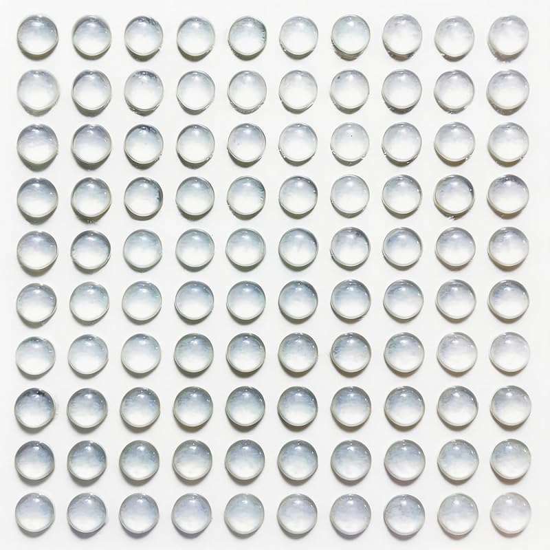 LLRY 100 Pcs Clear Rubber Bumpers 8mm x 3mm Self Adhesive Cabinet Drawer Pads