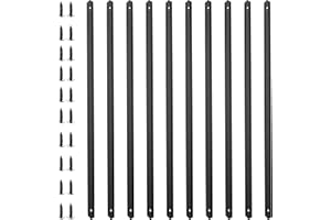 Brakki 25 Pack 36" Deck Balusters, Metal Deck Railing Spindles with Screws, Black Aluminum Straight Stair Balusters for Railing Porch Outdoor Staircase