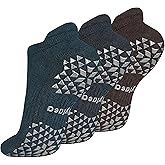 Hylaea Unisex Non Slip Socks with Grip for Yoga, Hospital, Pilates, Barre | Ankle, Cushioned