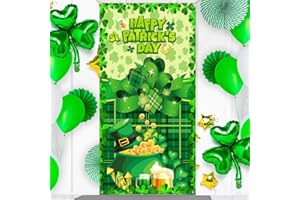 LACOIIME 3x6ft St. Patrick's Day Door Cover, St. Pat's Shamrock Beer Front Door Decorations, St. Patrick's Door Cover for Front Door Outdoor Sign Spring Holiday Front Door Porch Home Party Supplies 36X72IN