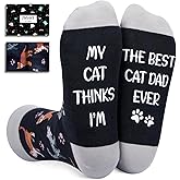 Zmart Cat Dad Mom Gifts - Crazy Cat Lady Dad Socks Animal Pet Gifts for Lovers Women Men