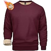 MAGCOMSEN Men's Sweatshirts Sherpa Lined, Heavyweight Fleece Pullover, Warm Crewneck Winter Sweatshirt