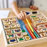 Melissa & Doug Wooden Stamp Colouring Set Vehicles Kids Age 4+ Arts Crafts view 7