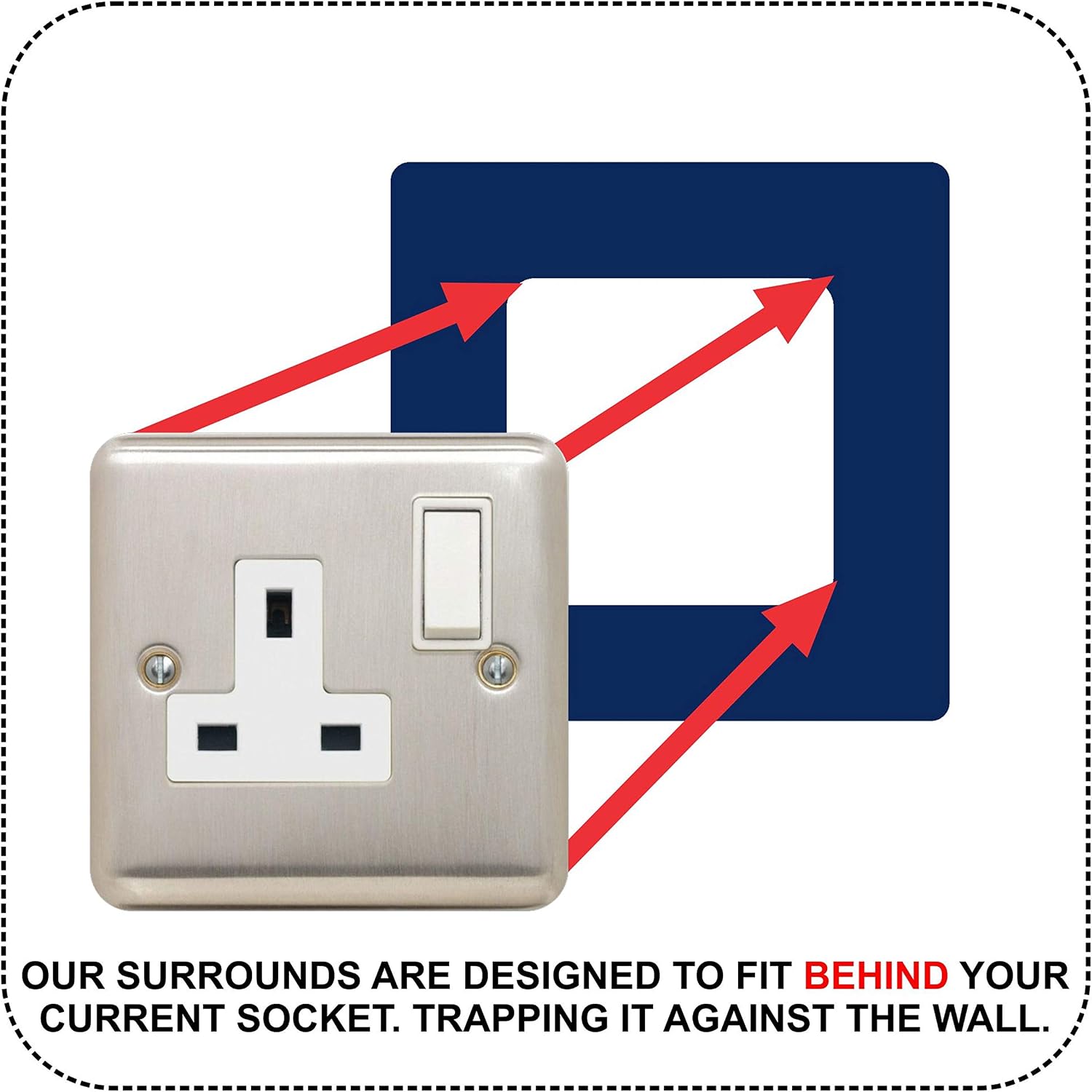 Single Socket Surround, Navy - Image 4