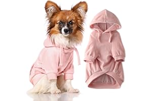 Pet Passion Cooper II Organic Cotton Velour Dog Hoodie Pet Coat for Small, Medium and Large Dogs, Pink, Small