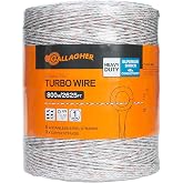 Gallagher Turbo Wire 9-Strand Electric Fence Wire | 40x Conductivity for Long Distance Fencing | UV and Rust Resistant | Stainless Steel Copper Conductors | 2625ft Roll | Heavy Duty Reusable Polywire