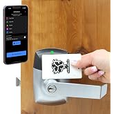RFID Commercial Lever Door Lock, Access Control System App, Includes 2 NFC keycards (Right-Hand)