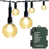LOENDE Battery Operated Globe String Lights, Crystal Globe String Lights 16ft 30 LED 8 Modes Waterproof String Lights with Ti