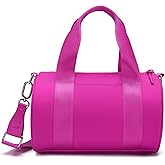 FODOKO mini Gym Bag for Women, barrel purse,Crossbody Duffel Bags Handbag from Gym to Travel(rose red)