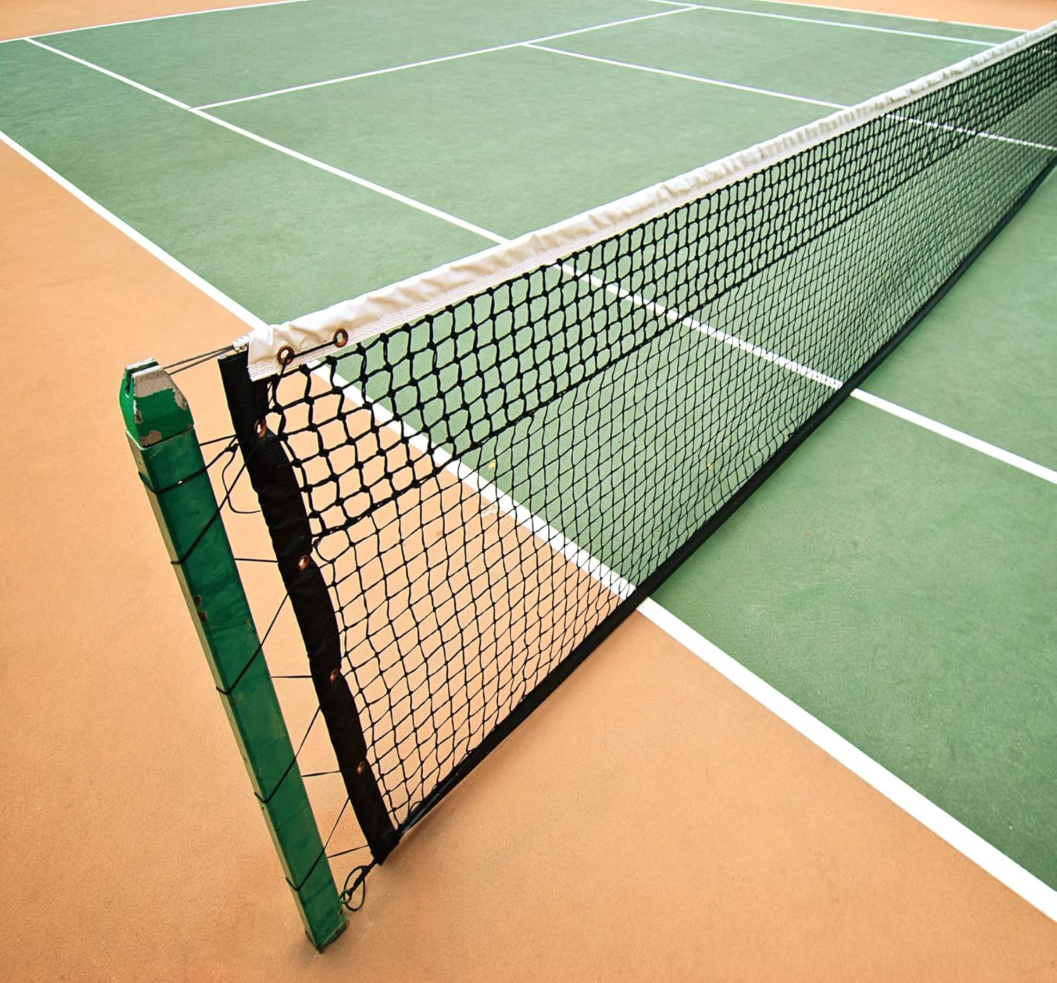 Hit Run Steal Replacement Tennis Net Heavy Duty Tennis Net - Full Sized Professional Regulation 42 Ft Wide Tennis Net with Winch Cable (32 LBS) and New Center Strap : Sports & Outdoors