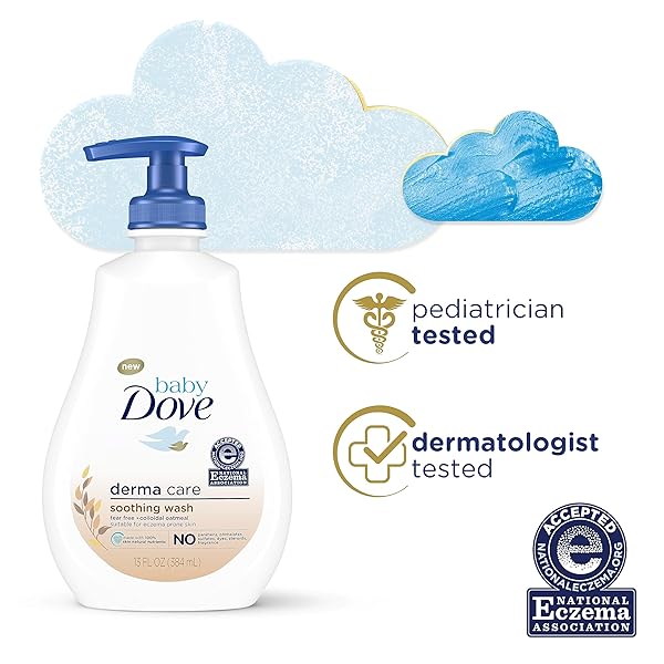 BABY DOVE DERMA CARE SOOTHING WASH SKIN CARE WITH COLLOIDAL OATMEAL SUITABLE FOR ECZEMA PRONE SKIN 13 OZ