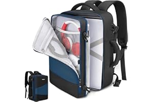 Deegotech Carrying Backpack Compatible with PS5/PS5 Pro, Protective Travel Case Compatible with Playstation 5 Console, Disc, Controllers, Accessories and 15.6" Laptop, Water-resistant Game Bags, Blue