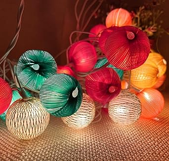 Ascension 8m Multicolour Ball String Light Serial Bulbs Decoration Lighting Fairy Lights for Diwali Christmas Navratri Home Decoration Festival Decor Lights Indoor Outdoor Decorative (Pack of 1)