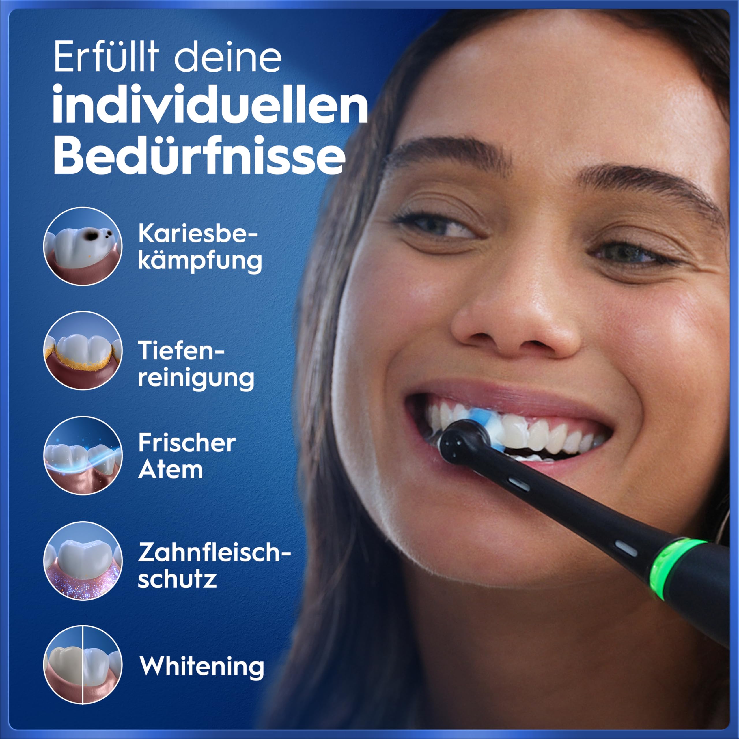 Oral-B iO Series 5 Plus Edition Elektrische Zahnbürste — Electric Toothbrush, Inkl. 3 Aufsteckbürsten und Reise-Etui — 5 Putzmodi für Zahnpflege, Zahnbürste Elektrisch, Designed by Braun, Schwarz 9