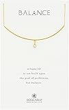 Dogeared Balance, Delicate Bar with Bezel Crystal Chain Necklace, 14"+2" Extender