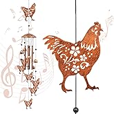 Chicken Wind Chimes for Outside, Chicken farimhouse Memorial Gifts for Men/Women/Dad/Grandpa, Yard Outdoor Decor, Home Lawn Patio Garden Decoration(Chicken)