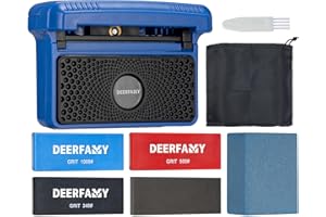 DEERFAMY Ski and Snowboard Edge Tuner Kit 8-Piece, Professional Ski Edges with 4 Diamond Files, Gummy Stone, Brush and Carry Bag