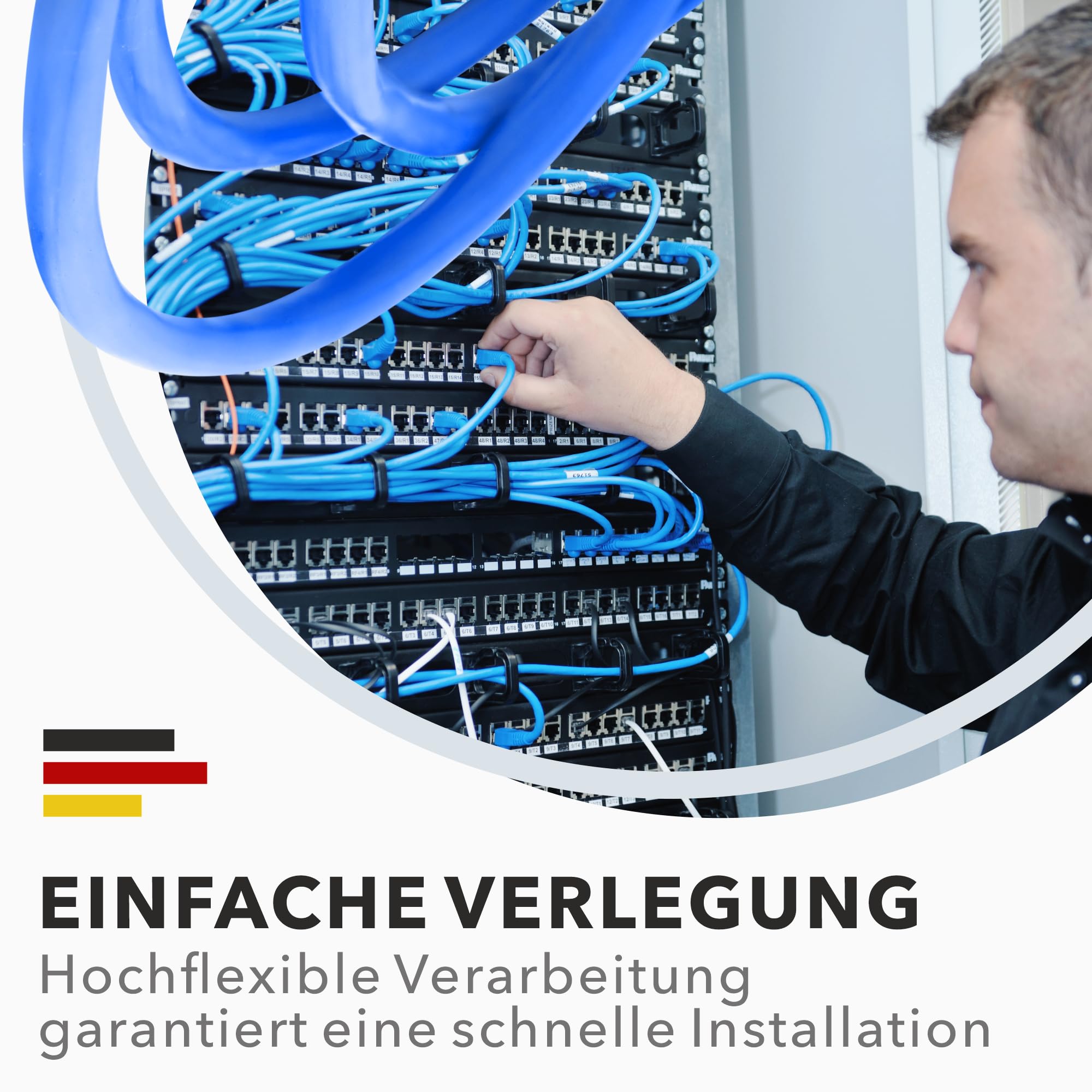 100m CAT 8 Verlegekabel Netzwerkkabel CAT8.1 LAN Halogenfrei Installationskabel CAT8 Kabel Netzwerk Verkabelung Datenkabel bis zu 40 Gbit/s Übertragungsgeschwindigkeit Ethernet cable (100m, Cat 8) 4