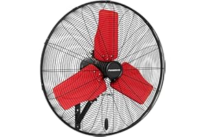FANQIEBROS Pro 9500 CFM 24" Outdoor IP44 Waterproof Wall Mount Fan, 3-Speed Oscillating Metal Fans with Enclosure Motor, Heavy Duty Wall Fan for Patio, Warehouse, Garage, and Jobsite